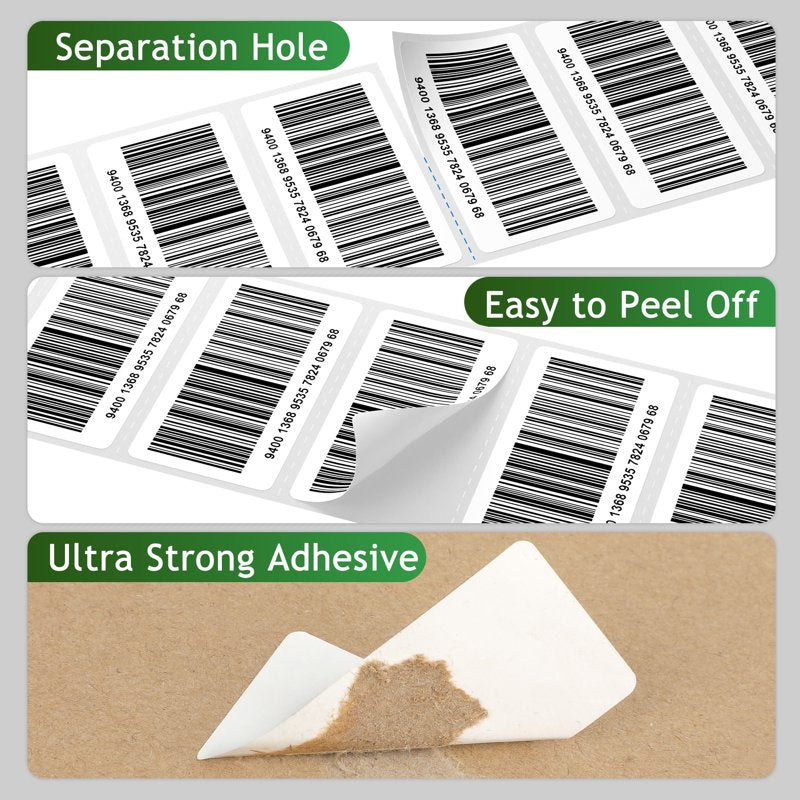 Thermal Label Rolls 2.25x1.25 Inches - 12 Rolls, 12,000 Labels for Shipping & Inventory