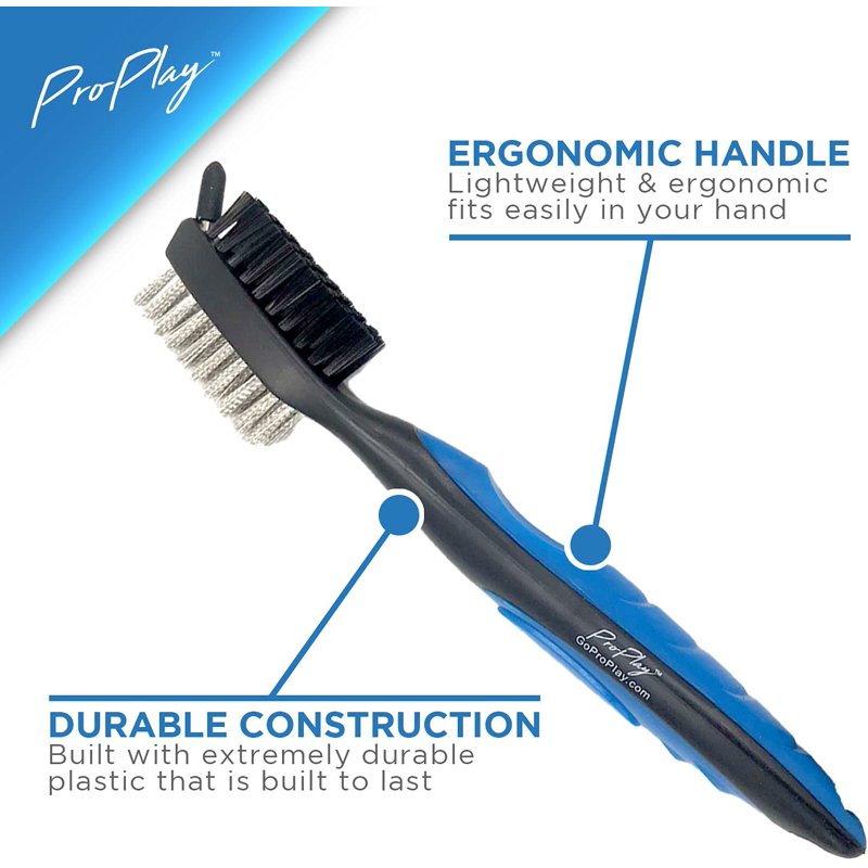 Golf Club Cleaner Brush and Groove Cleaner Tool - Retractable Carabiner, Lightweight