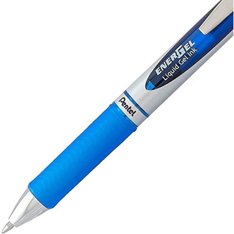 Pentel EnerGel Deluxe RTX Gel Pen Pack of 6 - Blue, 0.7mm Medium Line, Retractable Needle Tip