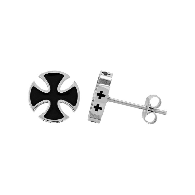 Men's Stainless Steel Earring Set - Cross, Hoop & Drop Styles, Gift Ready