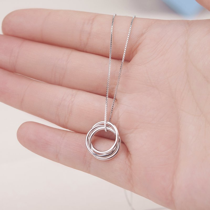 Three Generations Necklace Gift for Grandmother Mother Granddaughter Sterling Silver Pendant