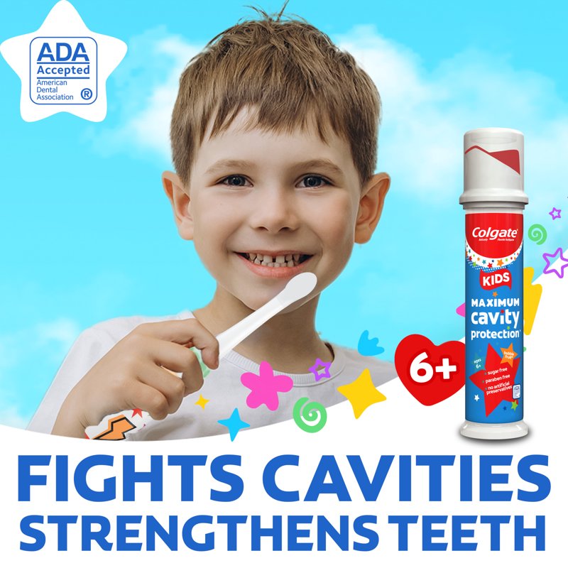 Kids Fluoride Cavity Protection Toothpaste Pump with Bubble Fruit Flavor - 4.4 oz
