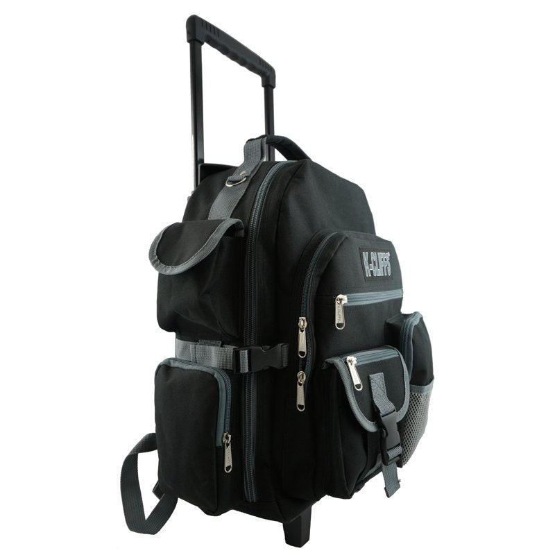 Heavy Duty Large Rolling School Backpack with Wheels - Unisex, Water-Resistant Polyester