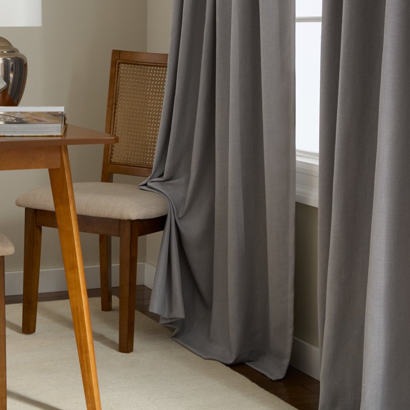 Indoor Blackout Linen-Texture Curtains 2-Pack for Energy Efficiency & Privacy