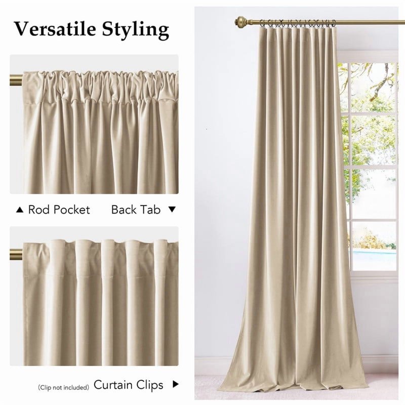 Velvet Blackout Curtains Set - Insulated Window Panels for Privacy & Light Control