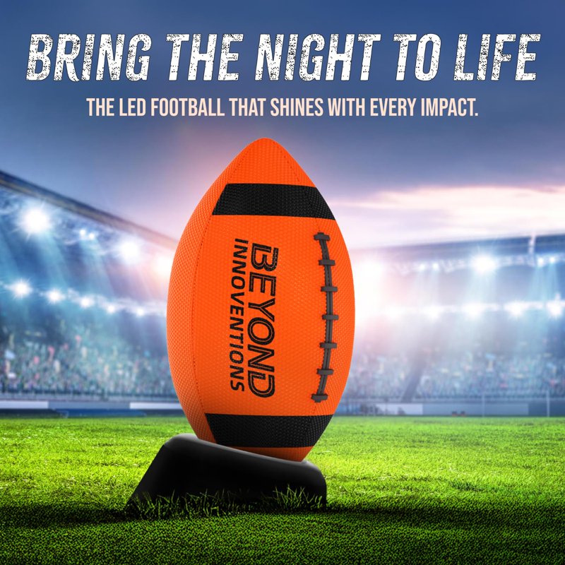Glow in the Dark Football for Kids - Official Size Night Play