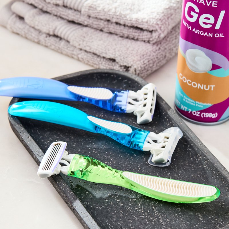 Disposable Women's 4-Blade Razors Pack - Sensitive Skin, Color Vary