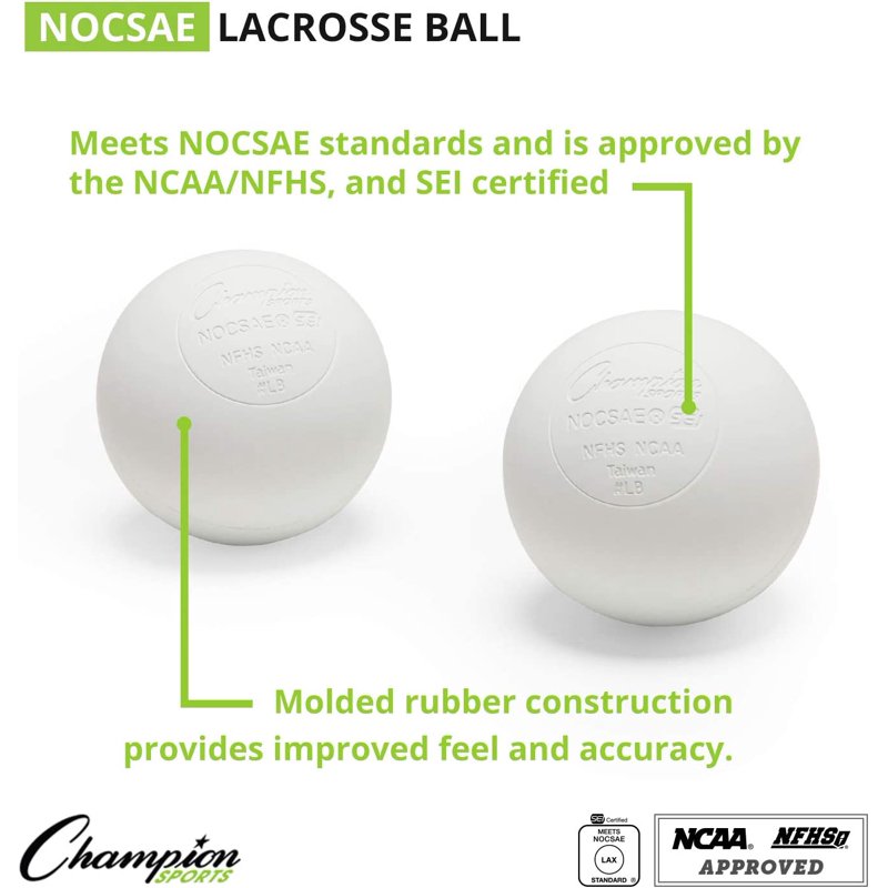 Official Size Lacrosse Balls Set - Certified for NCAA & NFHS Play - 3 Pack, 6 Pack, 12 Pack