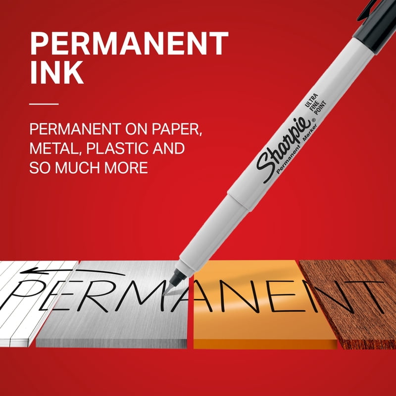 Ultra Fine Point Permanent Markers - Blue, 12 Pack - Vibrant & Waterproof