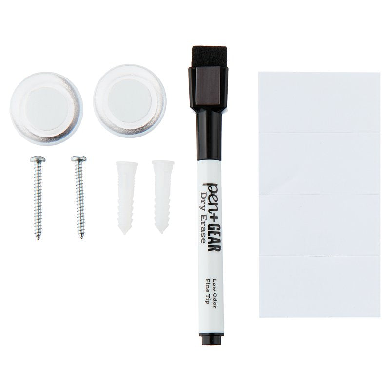 Magnetic Dry Erase Board 17x23 Inches with Marker & Magnets - White