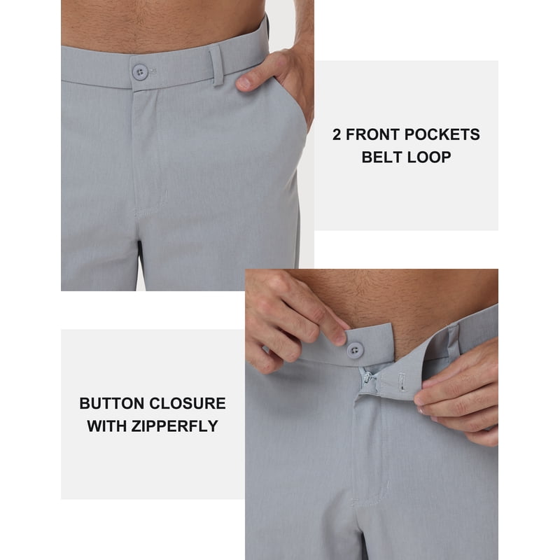Men's Golf Pants Stretch Work Dress Pants Lightweight Quick Dry Casual Trousers