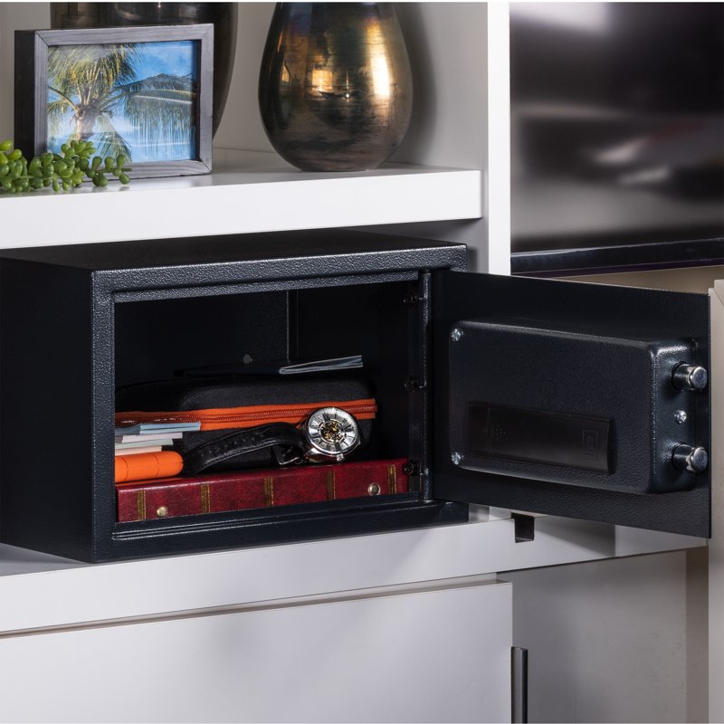 Security Safe with Digital Keypad Lock 0.58 Cu Ft Black