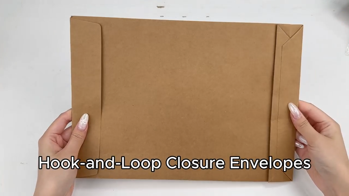 Large Expandable Kraft Envelope with Hook-and-Loop Closure - 15 Pack