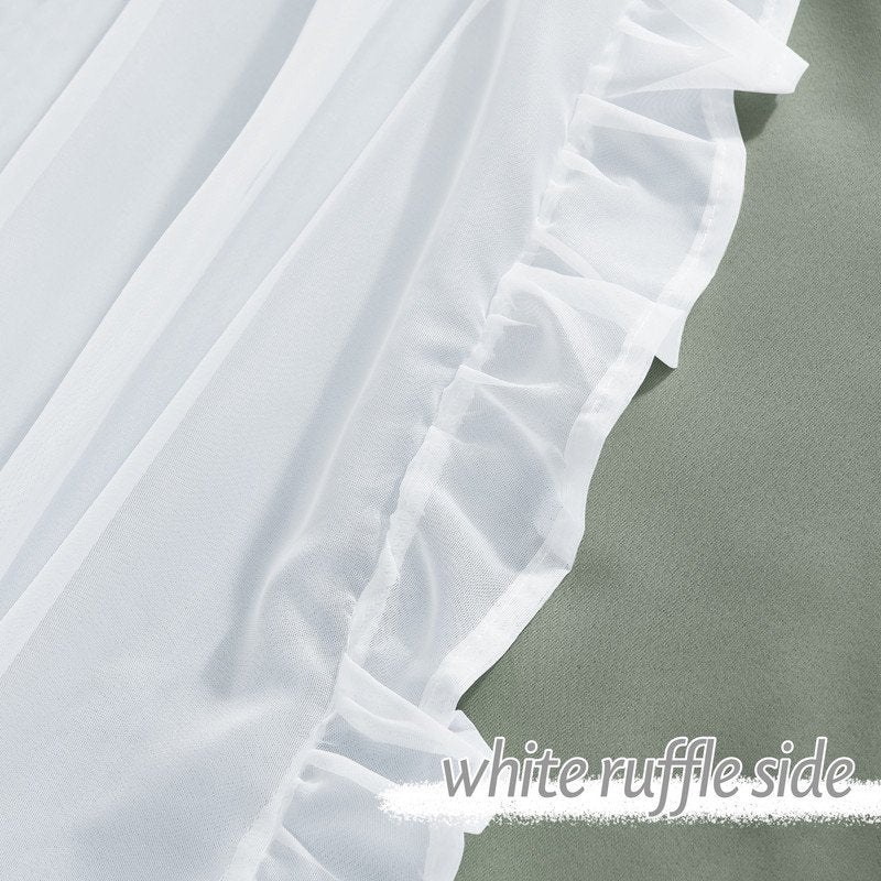 Double Layer Blackout Curtains for Bedroom Room Darkening Drapes Set of 2