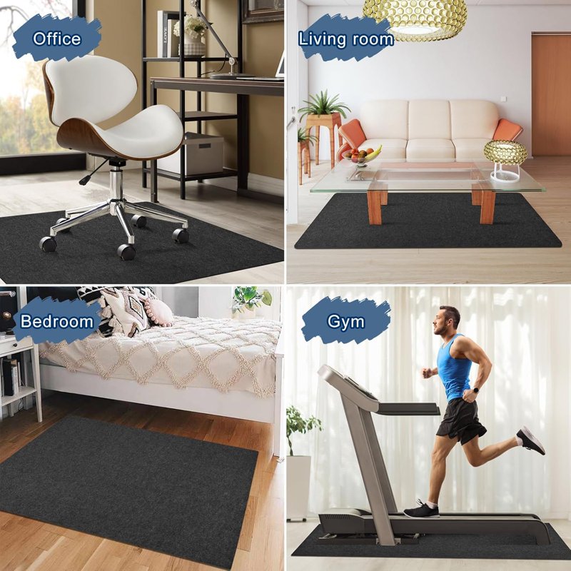 Large 55x35 Inch Office Chair Floor Mat for Hard Floors - Anti-Slip PVC Rug Protector