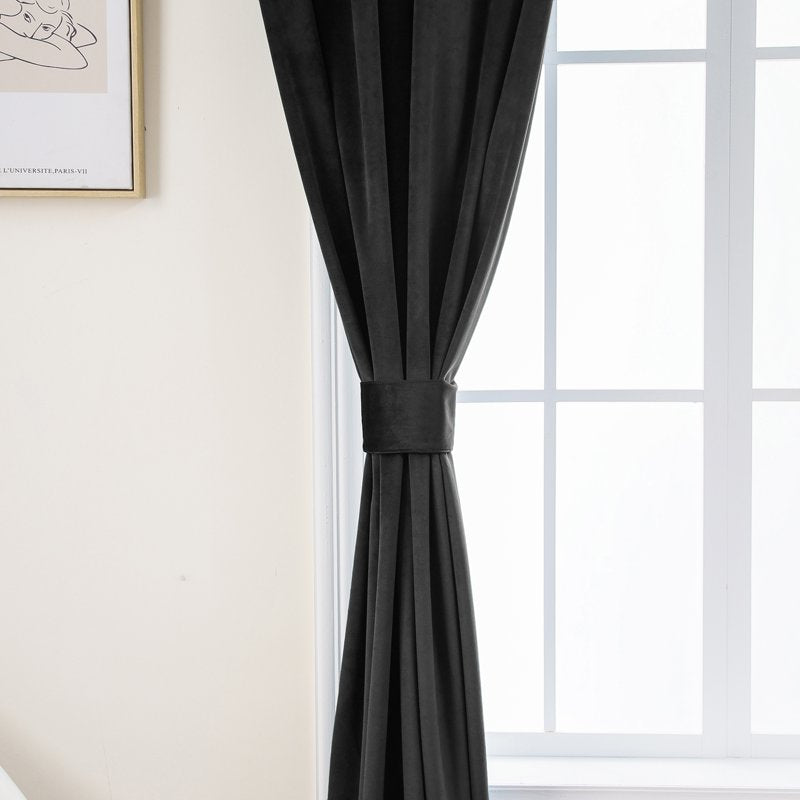 Pleasant Boulevard Velvet Curtain Panels - Light Blocking, Insulated, Rod Pocket Style