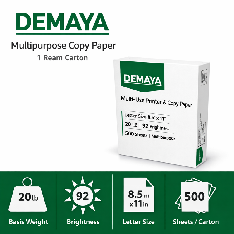 Multipurpose Copy Paper 8.5x11 White 2500 Sheets Office & Home Use