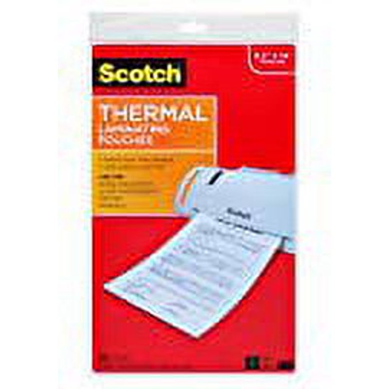 3M Commercial Thermal Laminating Pouches 3 Mil Size - Menu