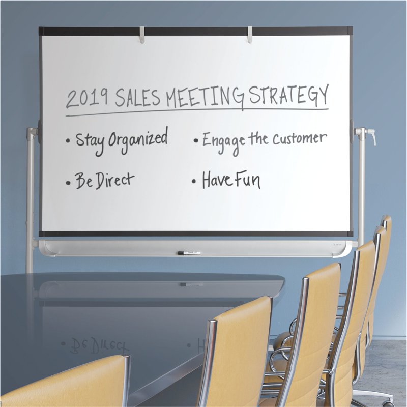 Mobile Presentation Easel with Reversible Magnetic Whiteboard & Flipchart - 48 x 36 Inches