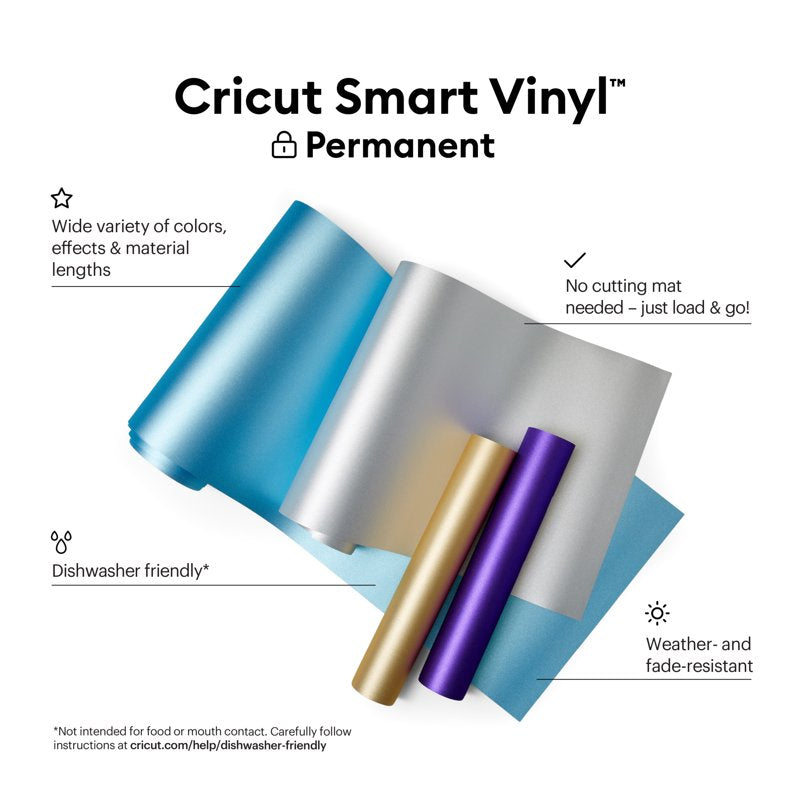 Permanent Shimmer Vinyl Roll - Light Blue 13 x 36 Inches for Cricut and Crafts