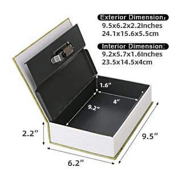 Book Safe with Combination Lock - Hidden Storage for Valuables 9.5x6.2x2.2 inches