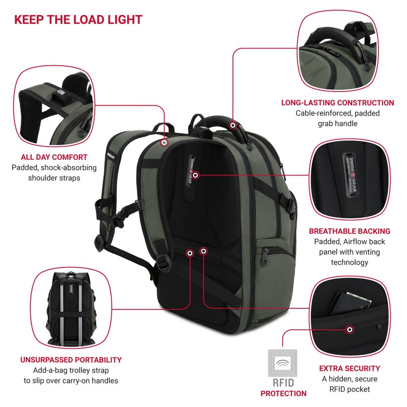 ScanSmart Laptop Backpack with Padded Compartments for 17-inch Devices