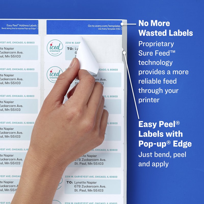 Laser Address Labels 1-1/3 x 4 White Matte Paper Pack of 1400