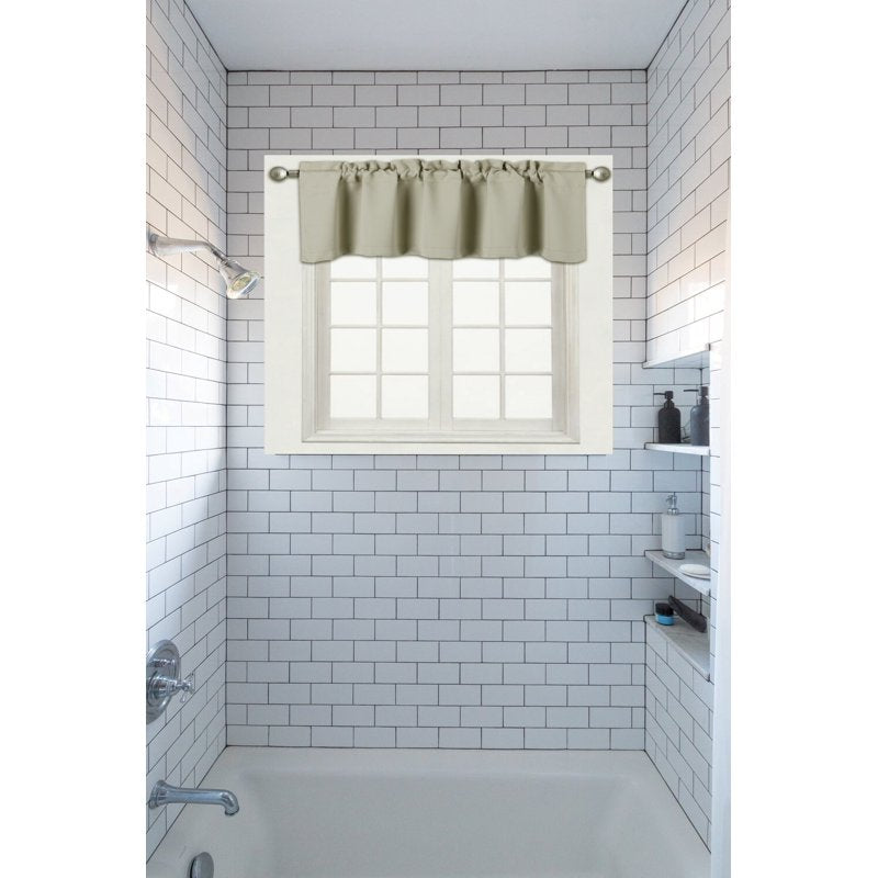 Blackout Thermal Valance Curtain for Window - Unlined Short Rod Pocket 54x18 Inches