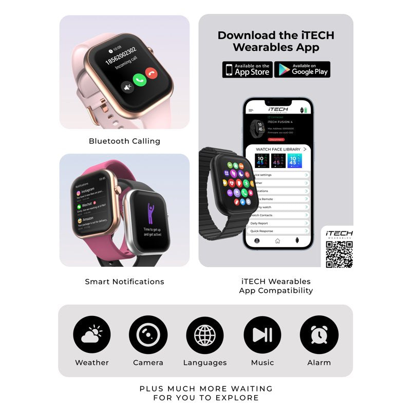 Unisex Smart Watch with Silicone Strap – Fitness & Health Tracking
