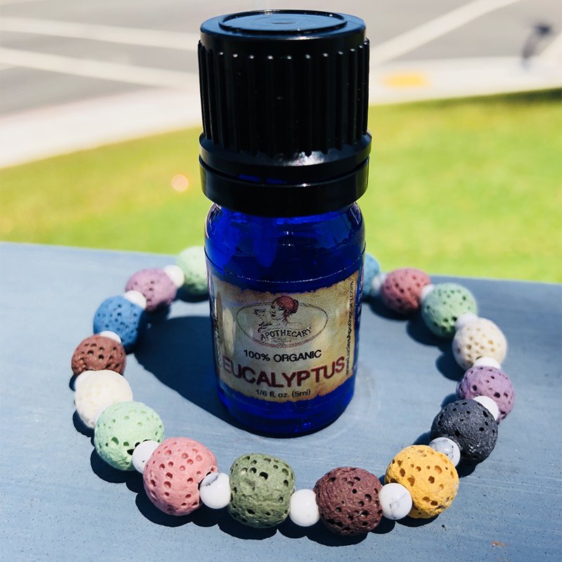 Multi Color Lava Beads Aromatherapy Jewelry Bracelets with Gift Box & Refill Pads