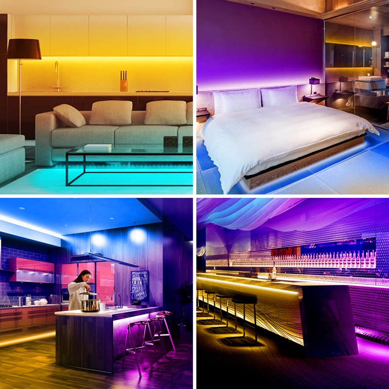 RGB LED Strip Lights 200ft with App & Remote Control for Home & Party Decor