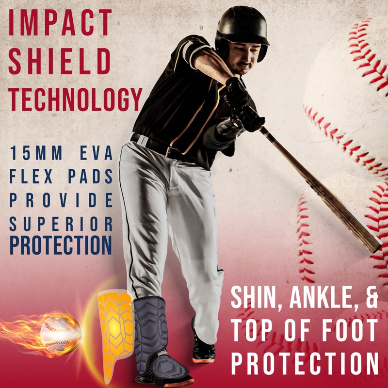 Baseball Batting Leg Guard with Adjustable Straps Youth & Adult Protection