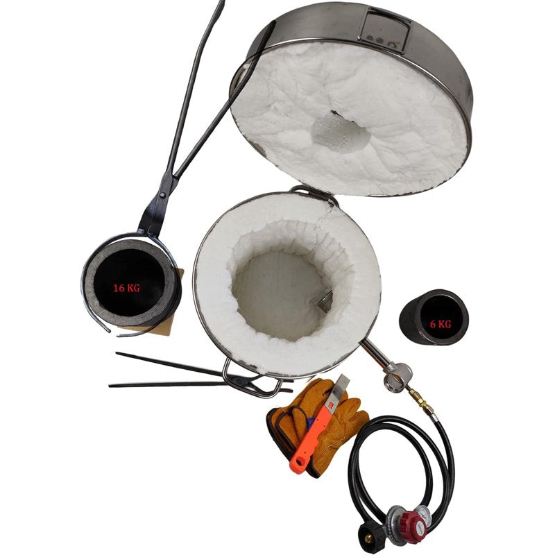 Gas Metal Melting Furnace 16kg/35lbs Copper Silver Aluminum Foundry Kit