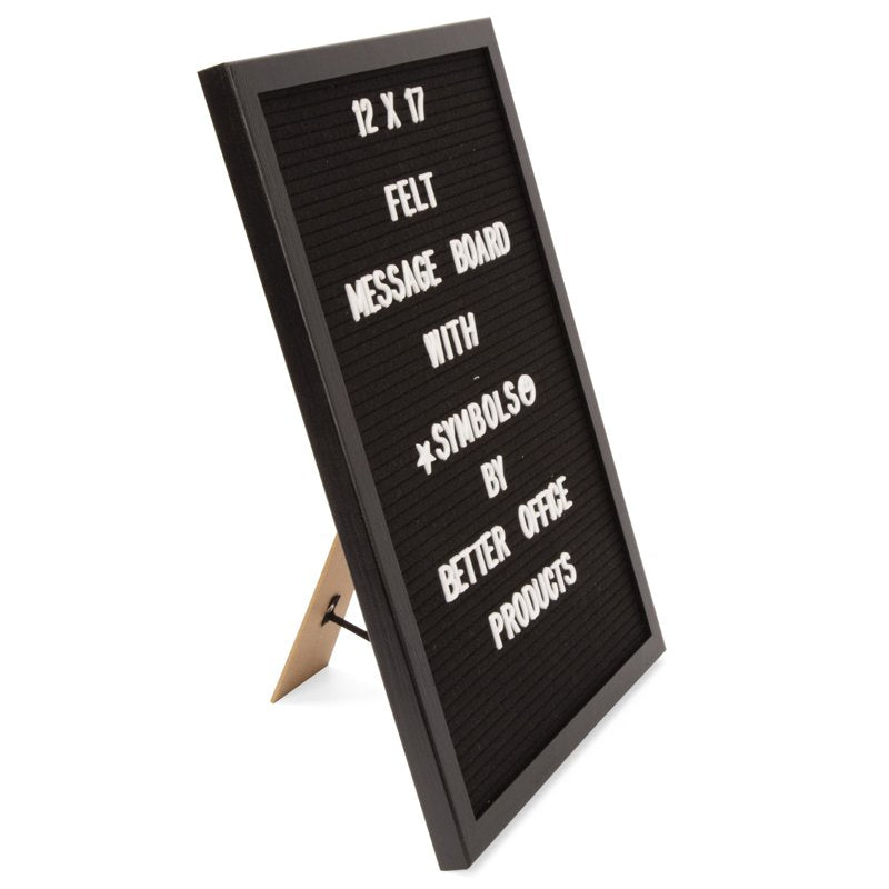 Wood Framed Felt Letter Board 12x17 Inch Changeable Message Board with Stand and Wall Mount