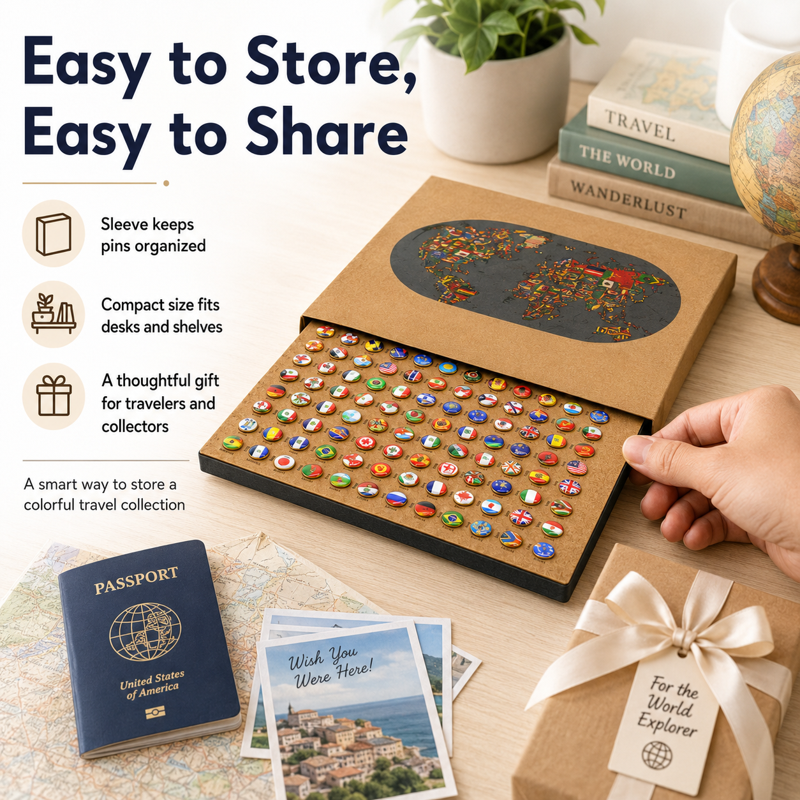 Map Push Pins with National Flags - 289 Piece World Travel Pin Set for Maps & Bulletin Boards