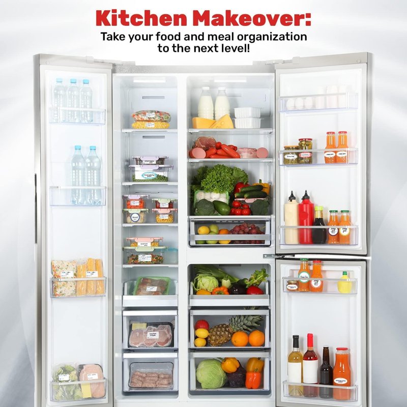 Dissolvable Food Container Labels - Removable Freezer Labels with Date - 2x2 in