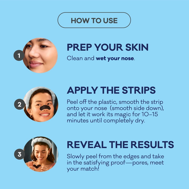 Men's Charcoal Blackhead & Pore Nose Strips - Full Coverage Deep Cleansing