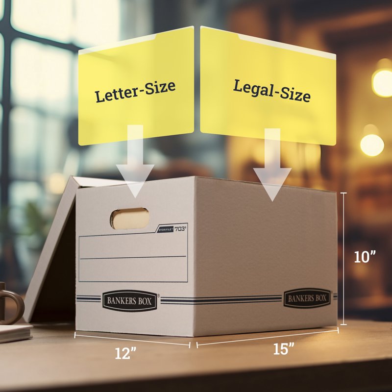 20 Pack Basic Duty File Storage Boxes with Lift-Off Lid - Letter & Legal Size