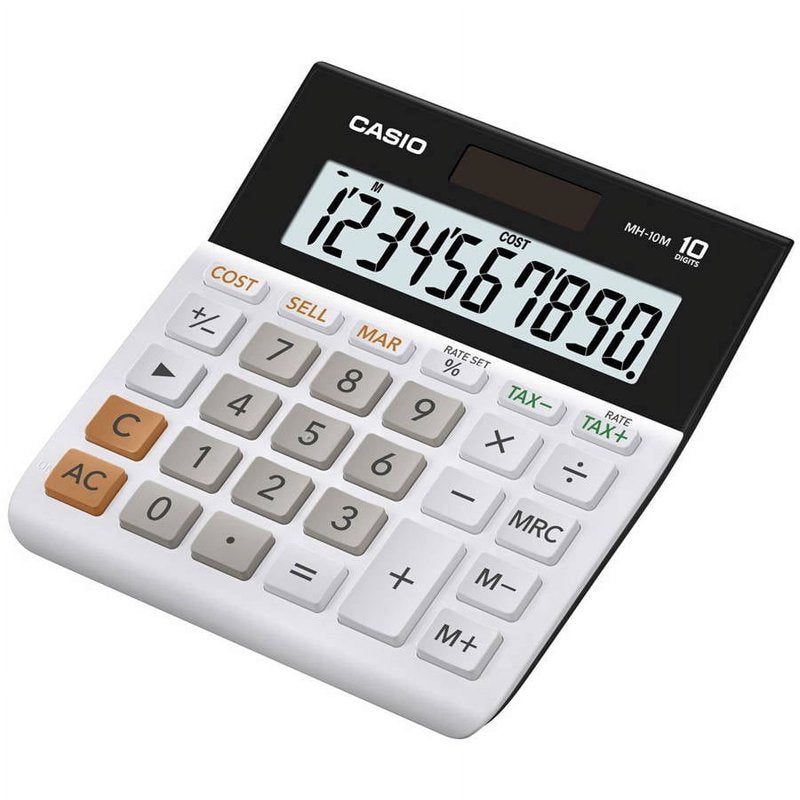 Desktop Calculator with 10-Digit Display & Business Functions - Compact, Solar Powered