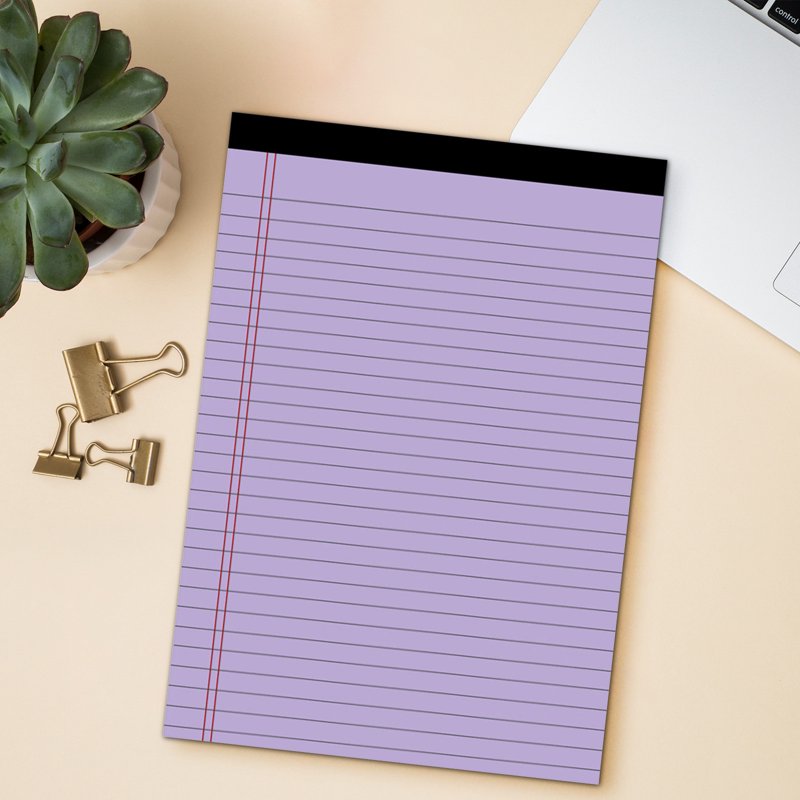 A4 Legal Pads Note Pads - Perforated College Ruled Sheets, Ink-Resistant, 50 Sheets