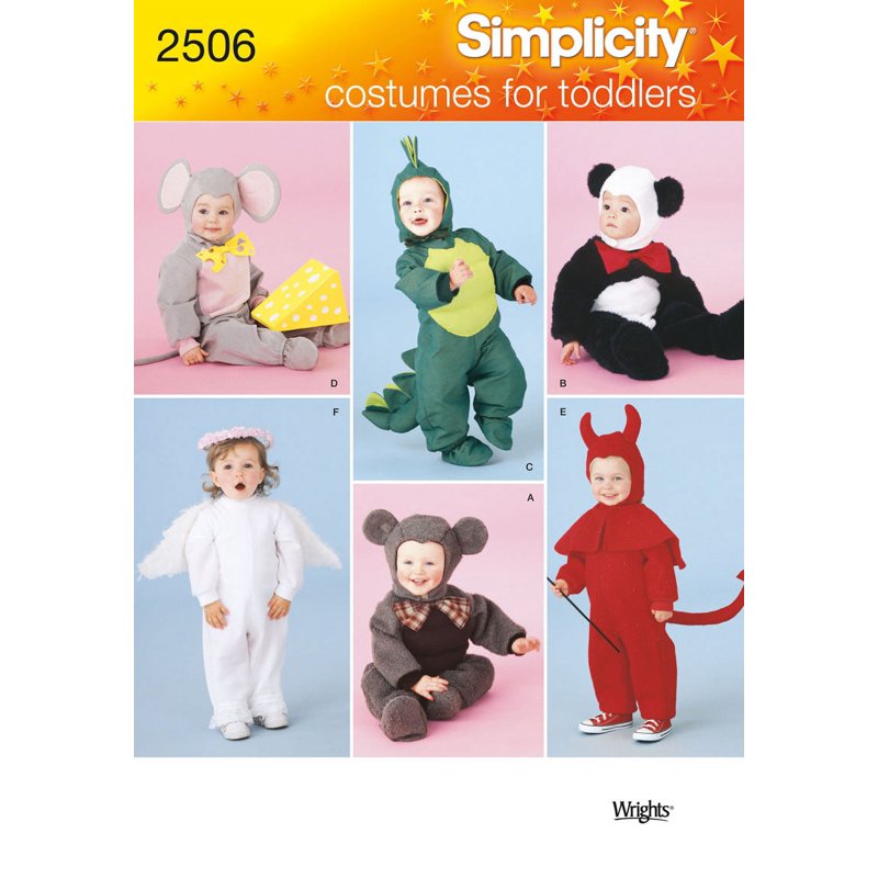 Toddler Costume Sewing Pattern Pack - Mouse, Devil, Dragon, Angel, Bear