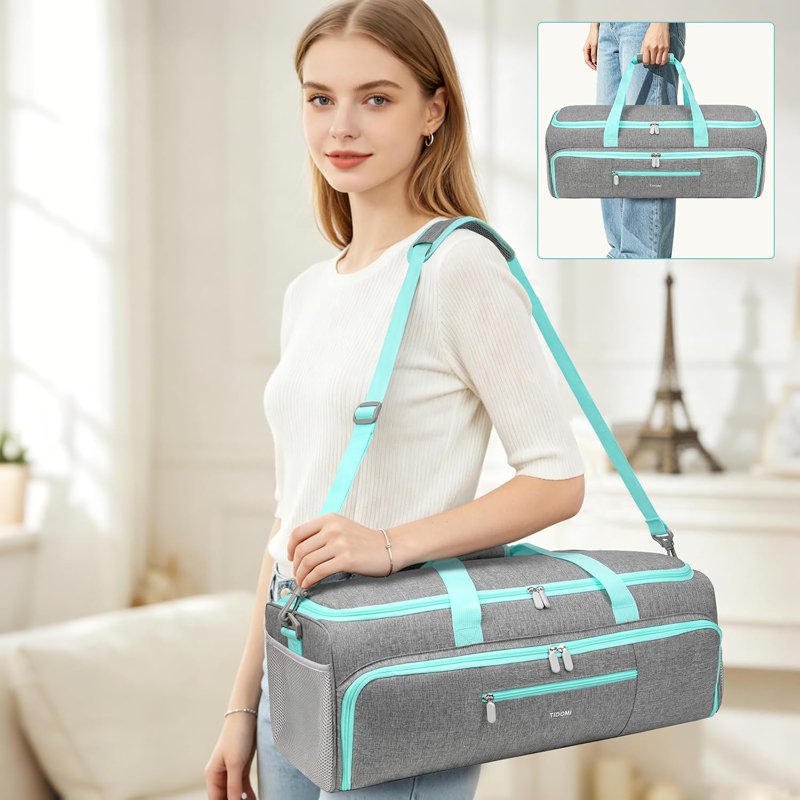 Large Travel Storage Bag for Cricut Maker & Explore Series - Gray & Green