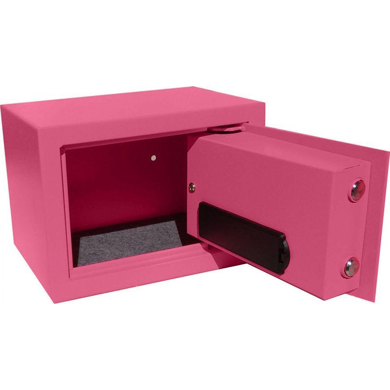 Electric Safe with Digital Lock, Steel Pink, 9.1 x 6.75 x 6.75 Inches
