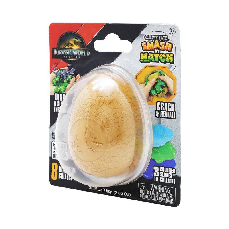 Jurassic World Rebirth Smash N Hatch Dinosaur Egg Toy with 8 Pop N Lock Dinosaurs