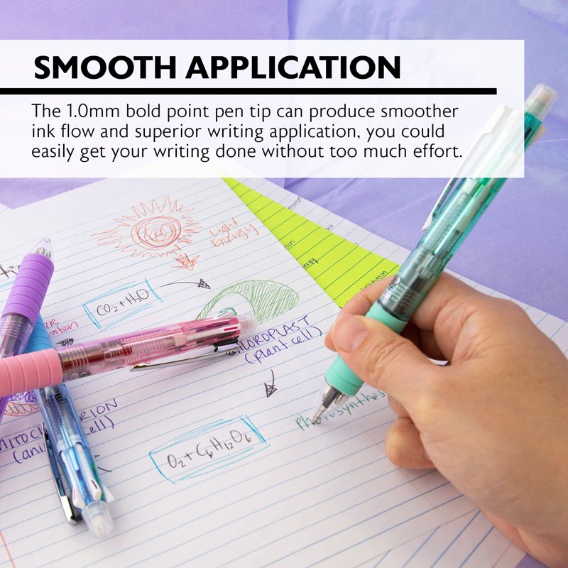 2-in-1 Mechanical Pencil & 4-Color Pen Set - Refillable, Cushioned Grip