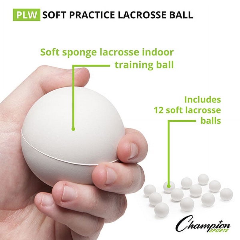 Soft Lacrosse Practice Balls 12-Pack for Indoor Training - White & Pink