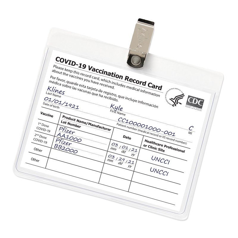 Heavy Duty Badge Holders with Clips - Clear 3x4 Inch ID Card Holders (Pack of 100)