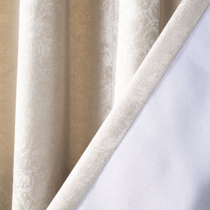 Grommet Curtain Panel - 52 x 96 Inches Beige Double Layer Window Treatment