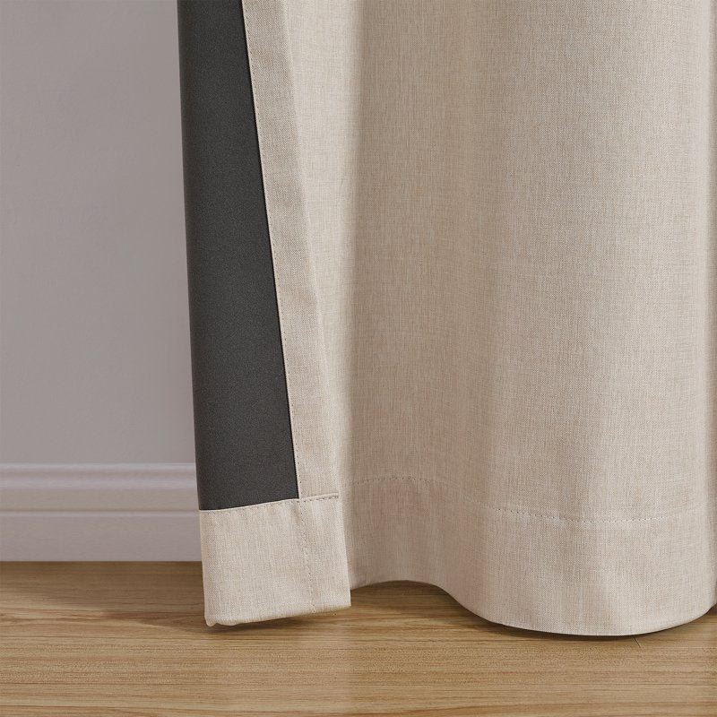 Blackout Curtain Panel Pair - Linen Look, 100% Light Blocking, 37x63 inch