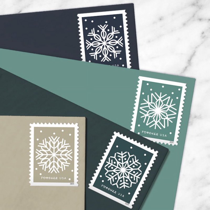 Winter Whimsy USPS Forever Postage Stamp Book of 20 First Class Holiday Snowflakes